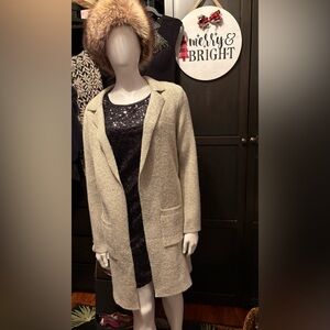 Montau, Heather oatmeal long cardigan